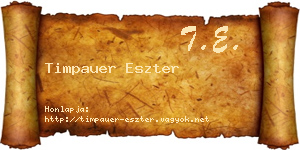 Timpauer Eszter névjegykártya